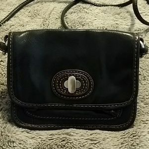 Fossil Black Leather Wallet Bag
